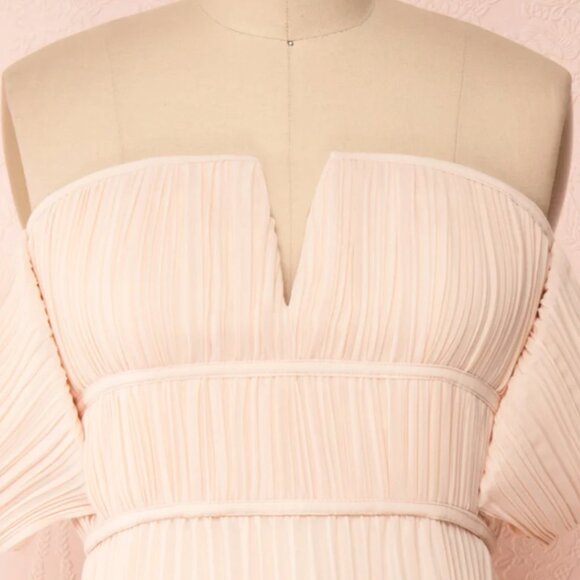 Boutique 1861 Pink Chiffon Off-Shoulder Dress – Size XL, NWT - Picture 12 of 14